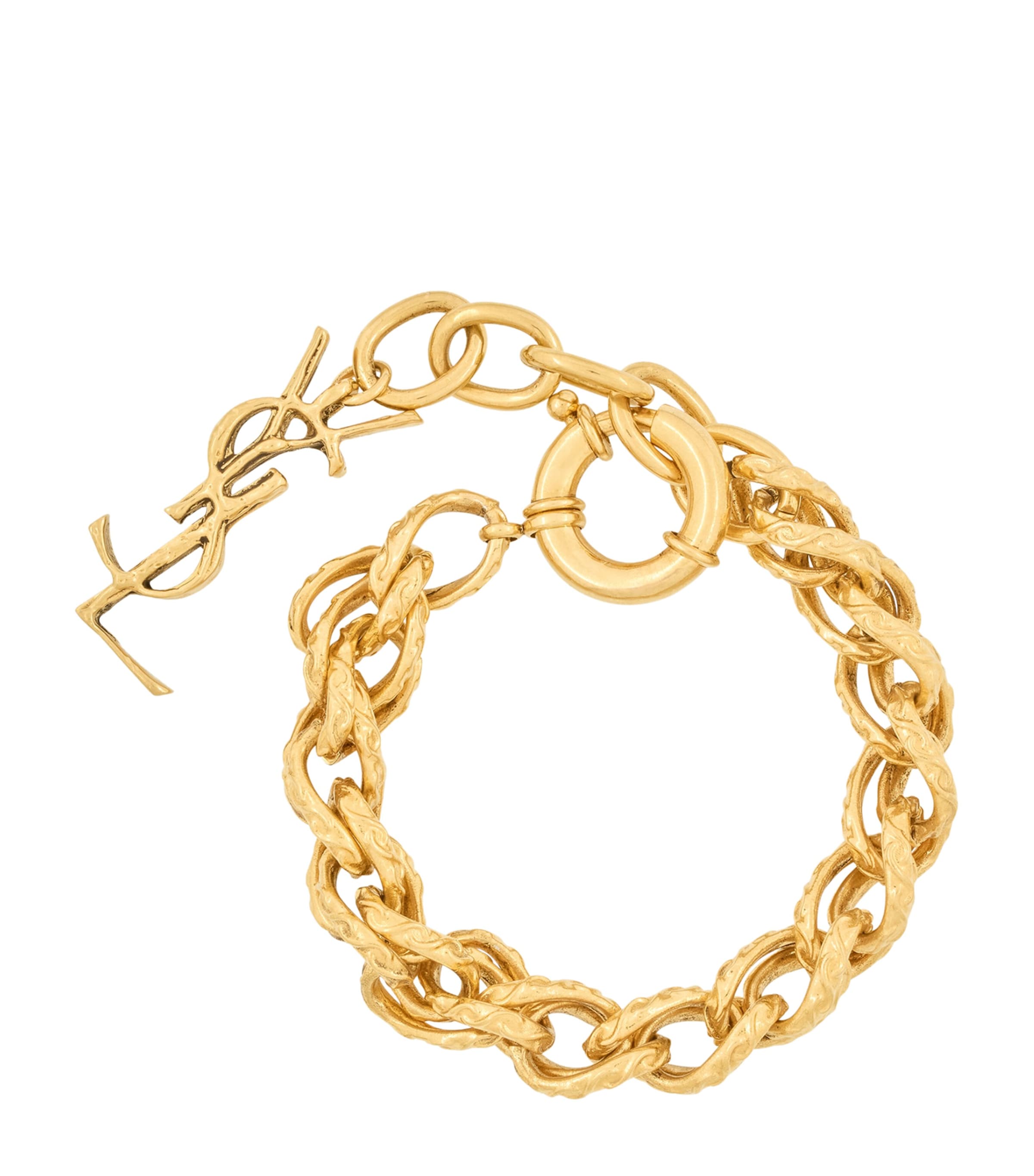 Saint Laurent Cassandre Chain Bracelet In Silver