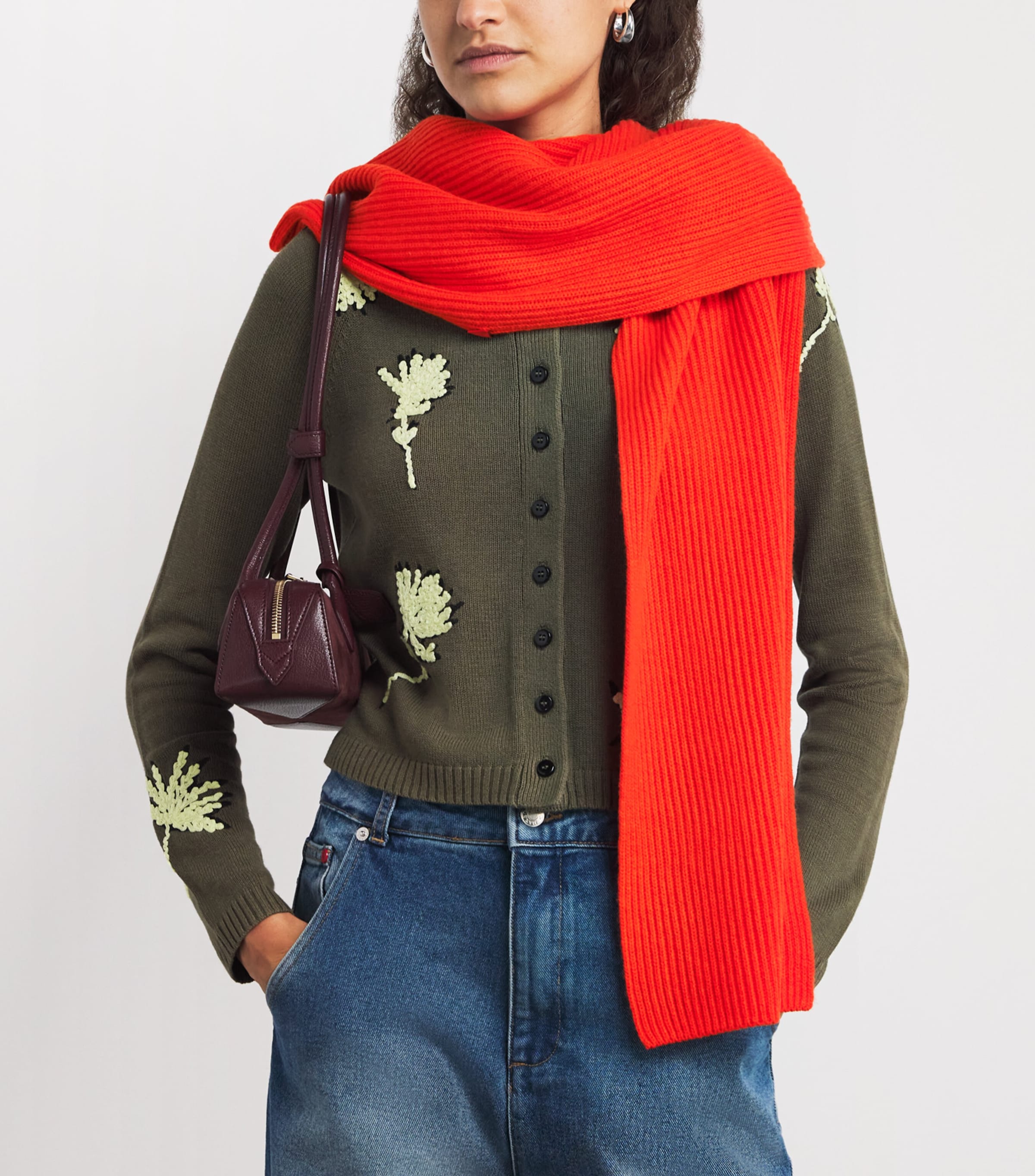 Wool-Cashmere Scarf ORANGE Image 2