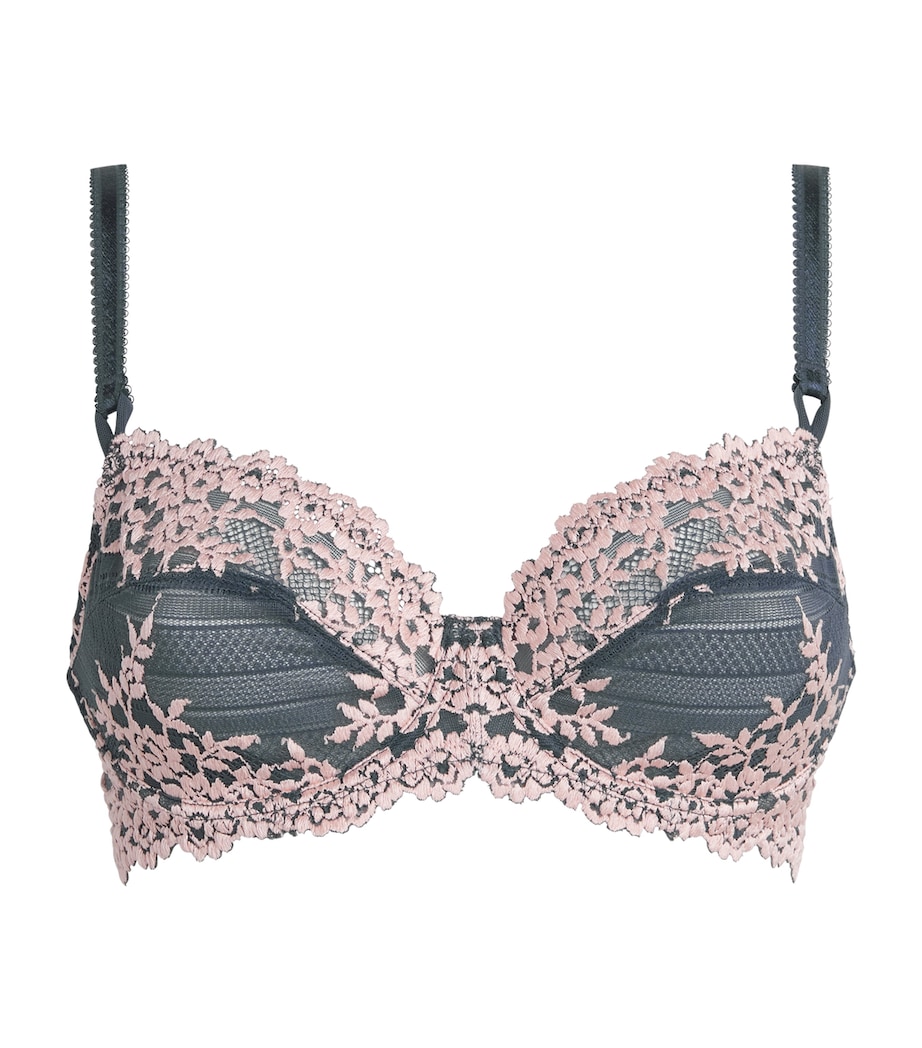 Wacoal Womens Embrace Lace Underwired Bra Drk Slte/cld Pnk Image 1