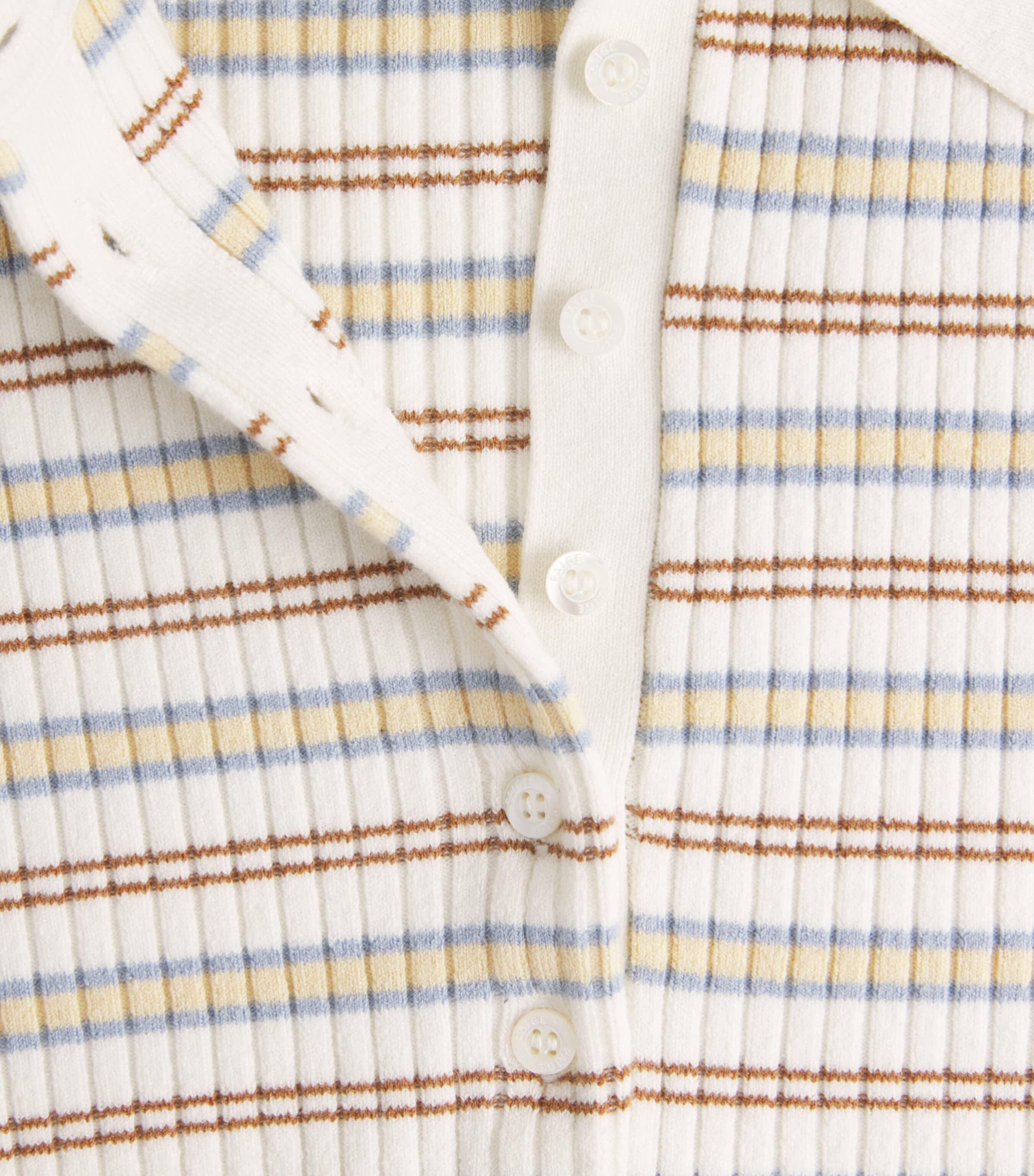 PAIGE Womens Stripe Summit Polo Shirt White Multi Image 6