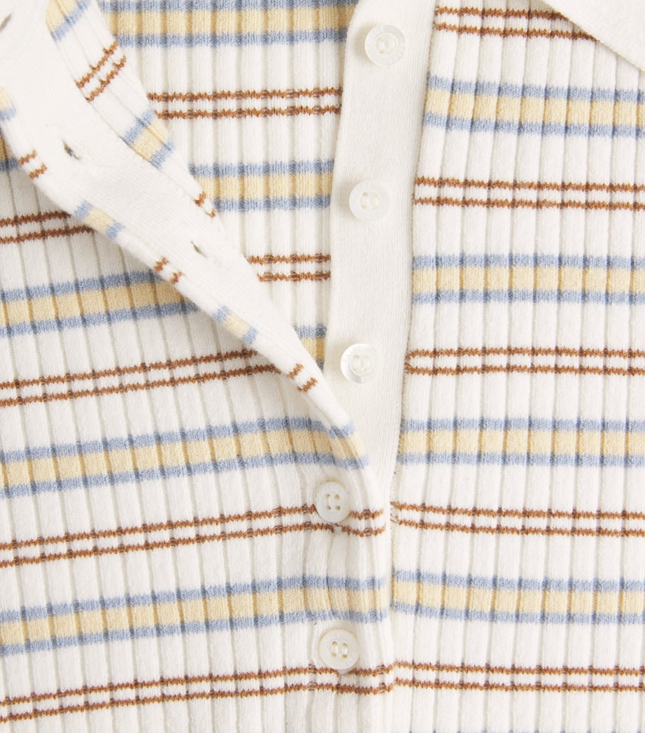 PAIGE Womens Stripe Summit Polo Shirt White Multi Image 6