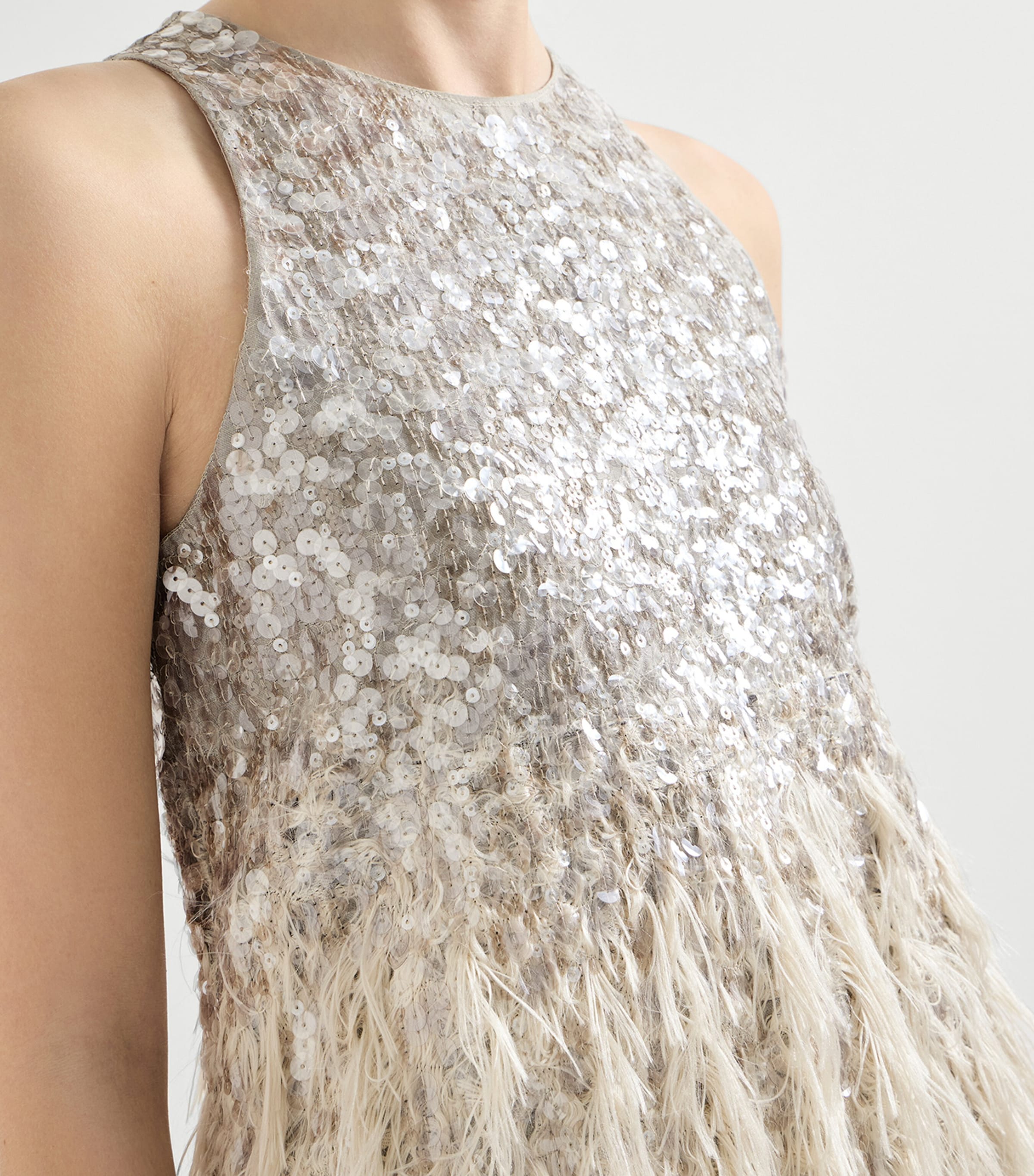 Brunello Cucinelli Womens Sequin-Embellished Dégradé Mini Dress Image 6