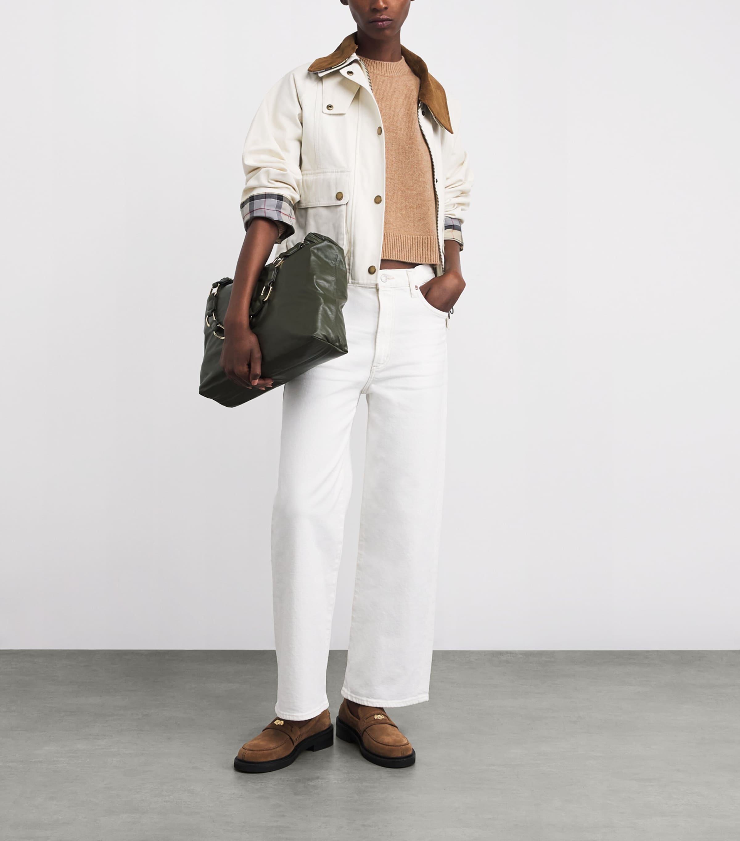 Cashmere Cropped Sweater CAMEL MELANGE Image 2