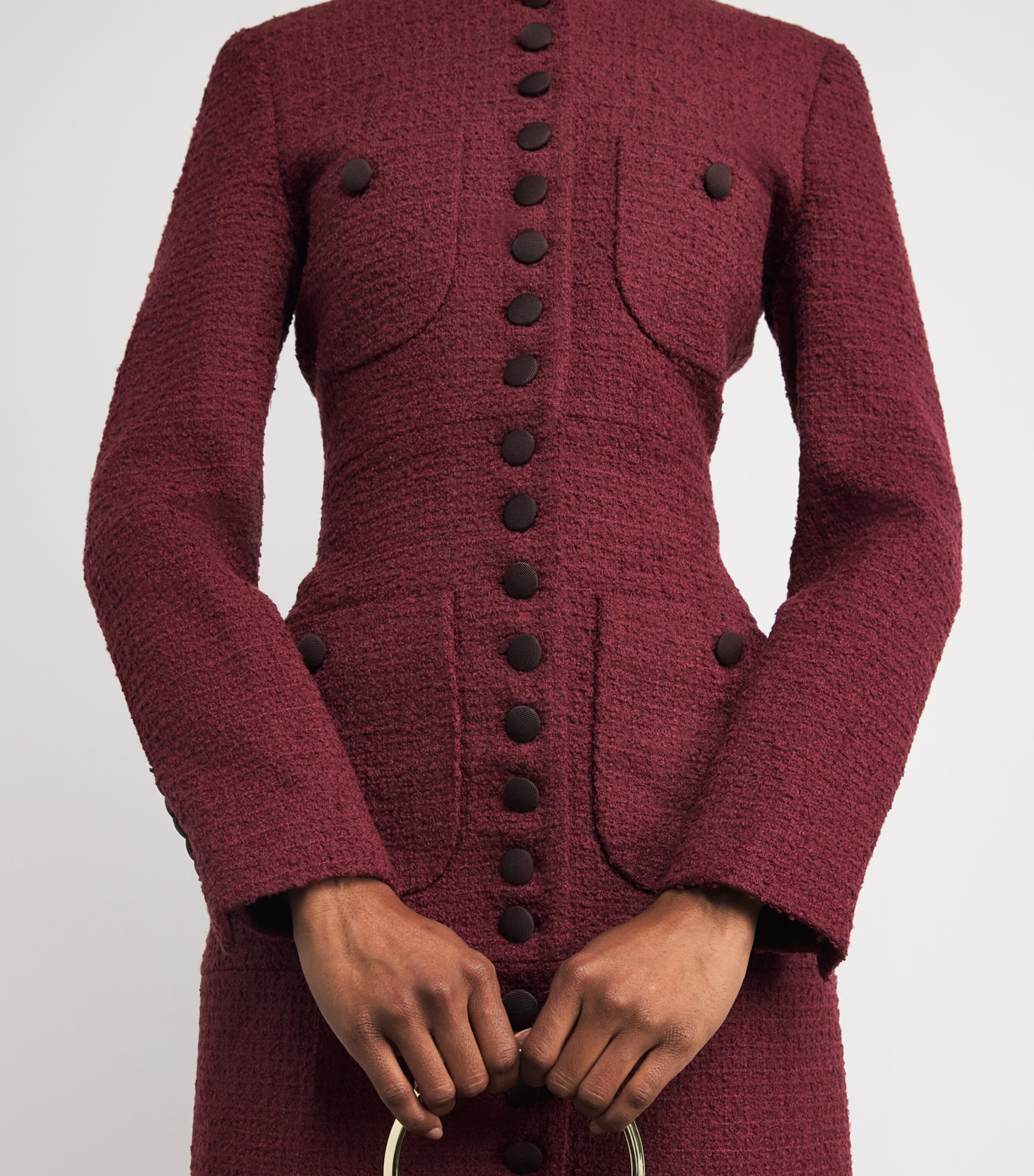 Wool-Blend Imperial Coat BURGUNDY Image 6