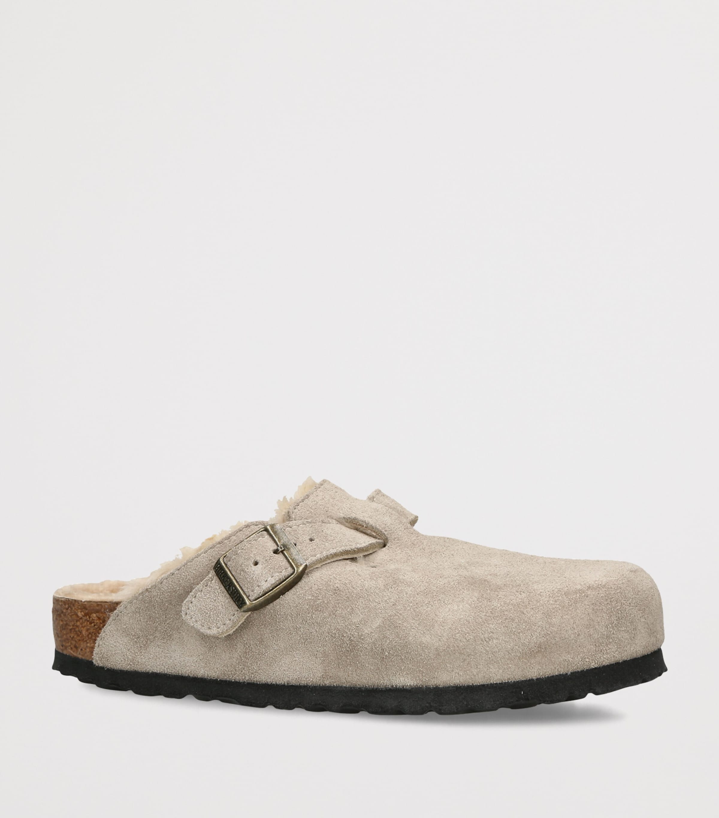 Birkenstock Shearling Boston Clogs Taupe Image 2