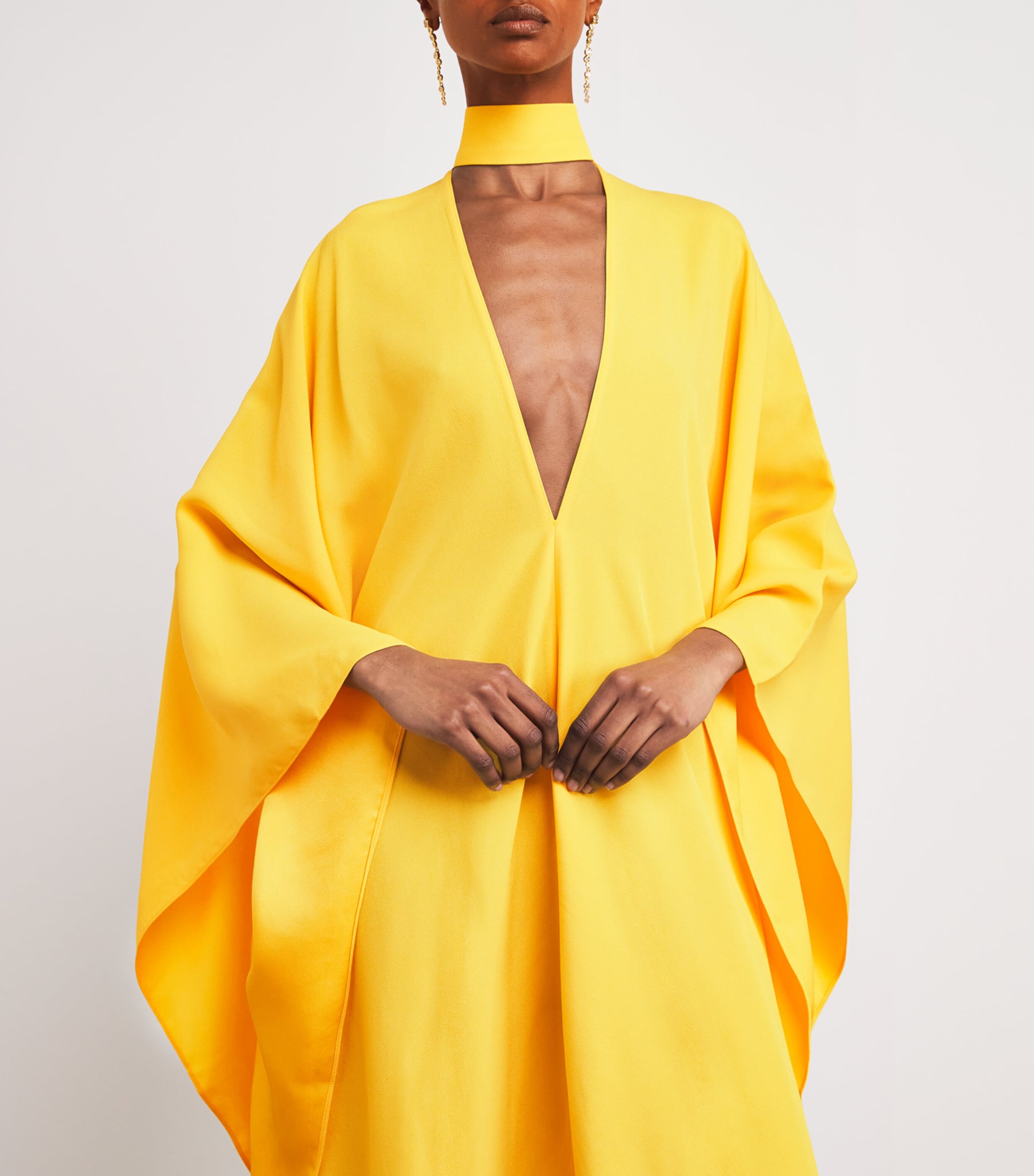Taller Marmo Womens Cady OOO Kaftan Maxi Dress Lemon Image 6