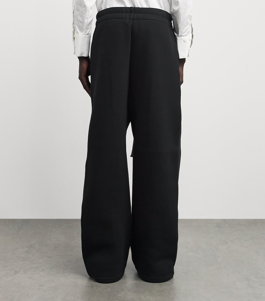Wide-Leg Athletic Sweatpants BLACK Image 4