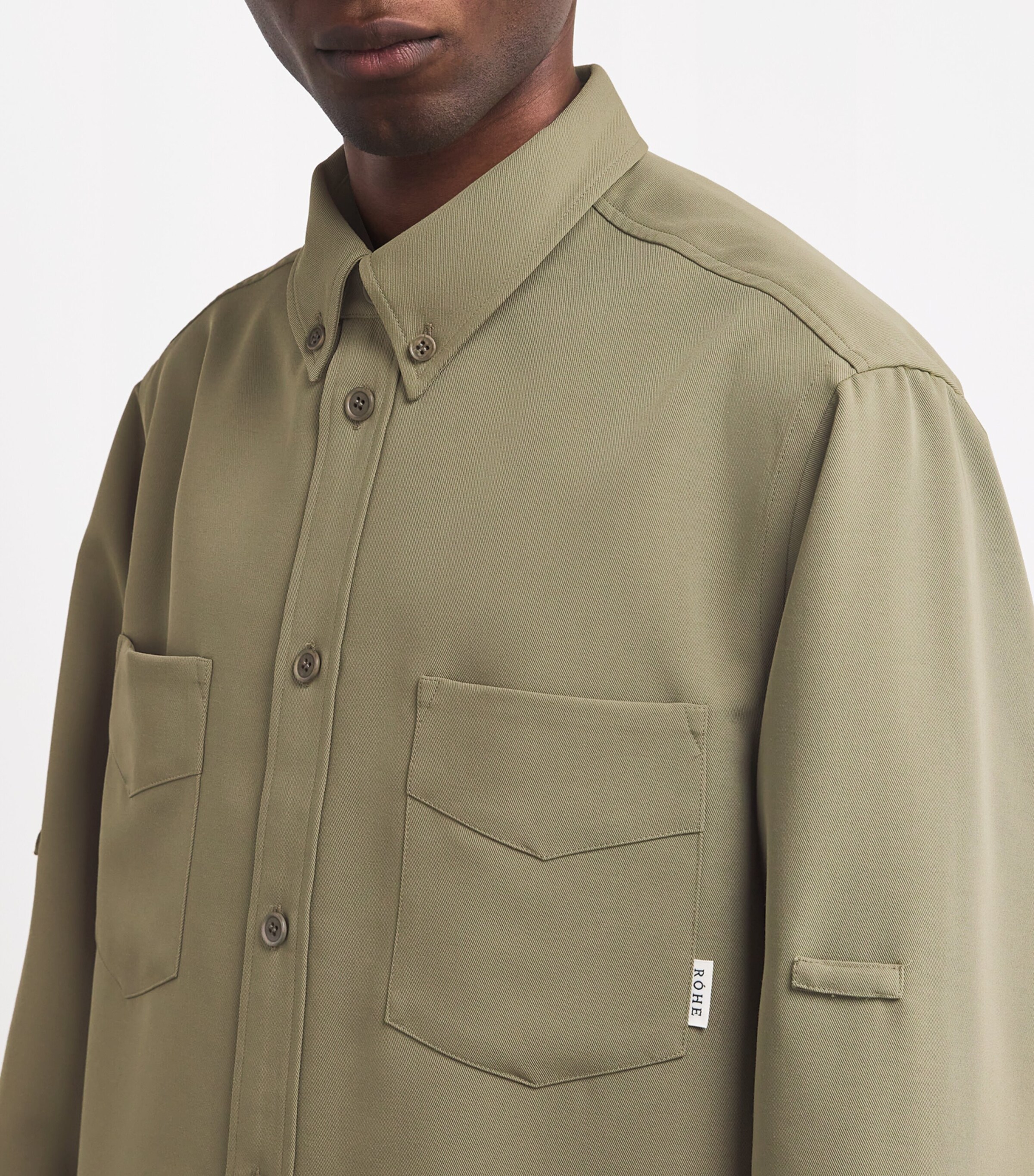 Cotton Utility Shirt 343 SAGE Image 6