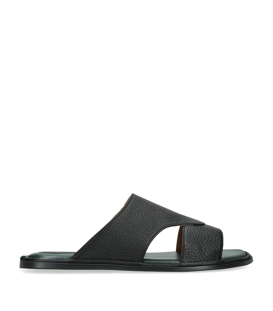 Brotini Leather Two-Strap Sandals Black Image 1