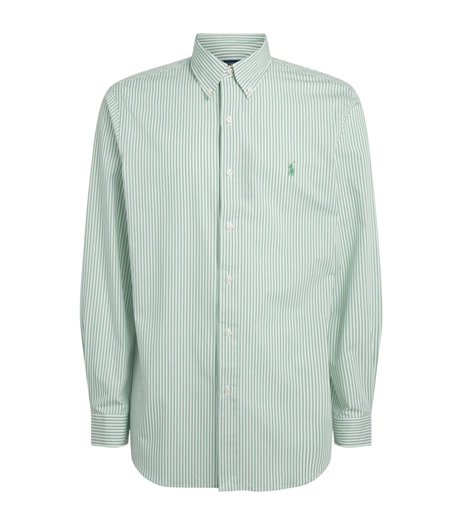 Polo Ralph Lauren Mens Stretch-Cotton Poplin Stripe Shirt Faded Mnt Wht Image 1