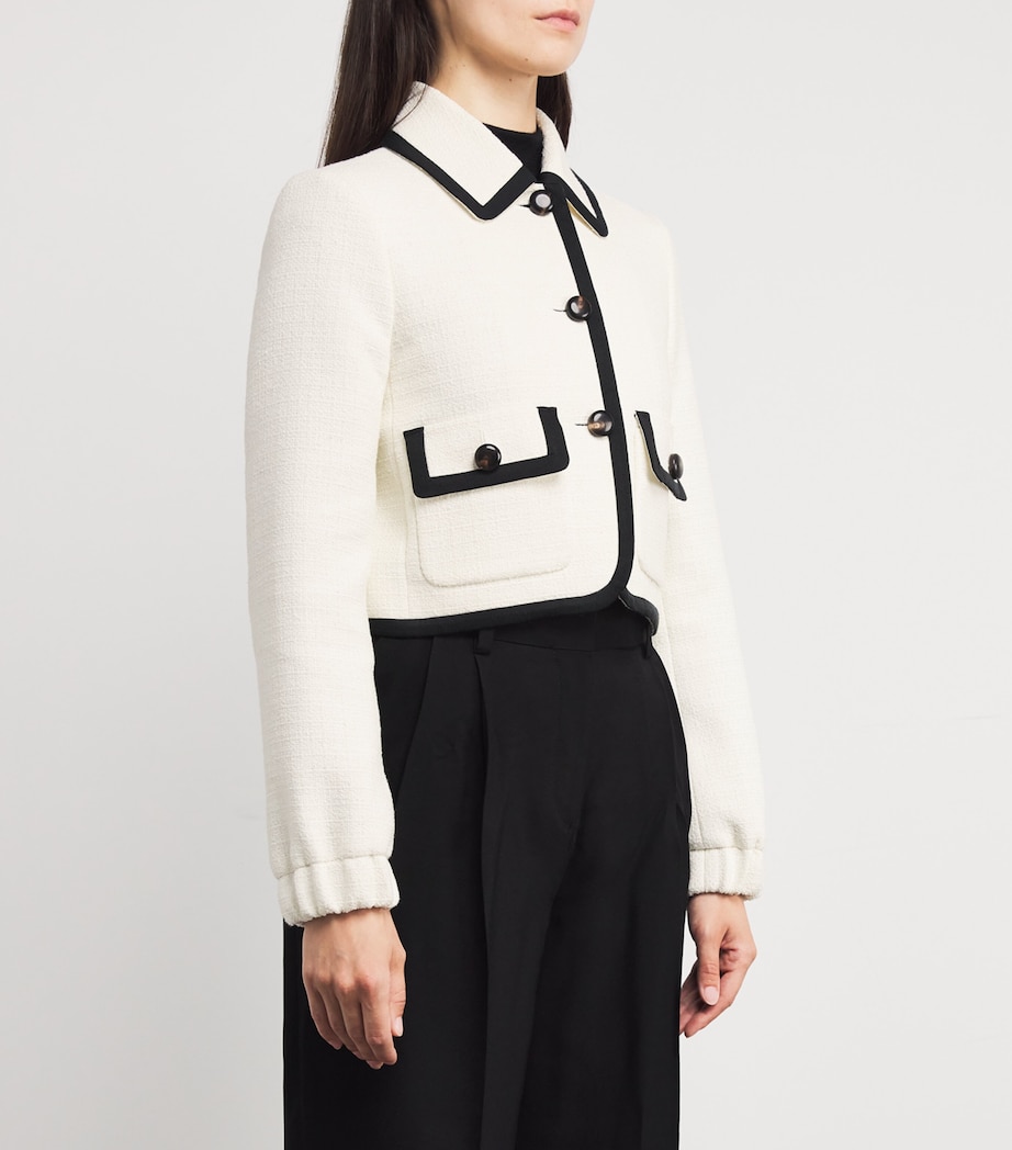 Tweed Short Jacket IVORY/BLACK Image 3