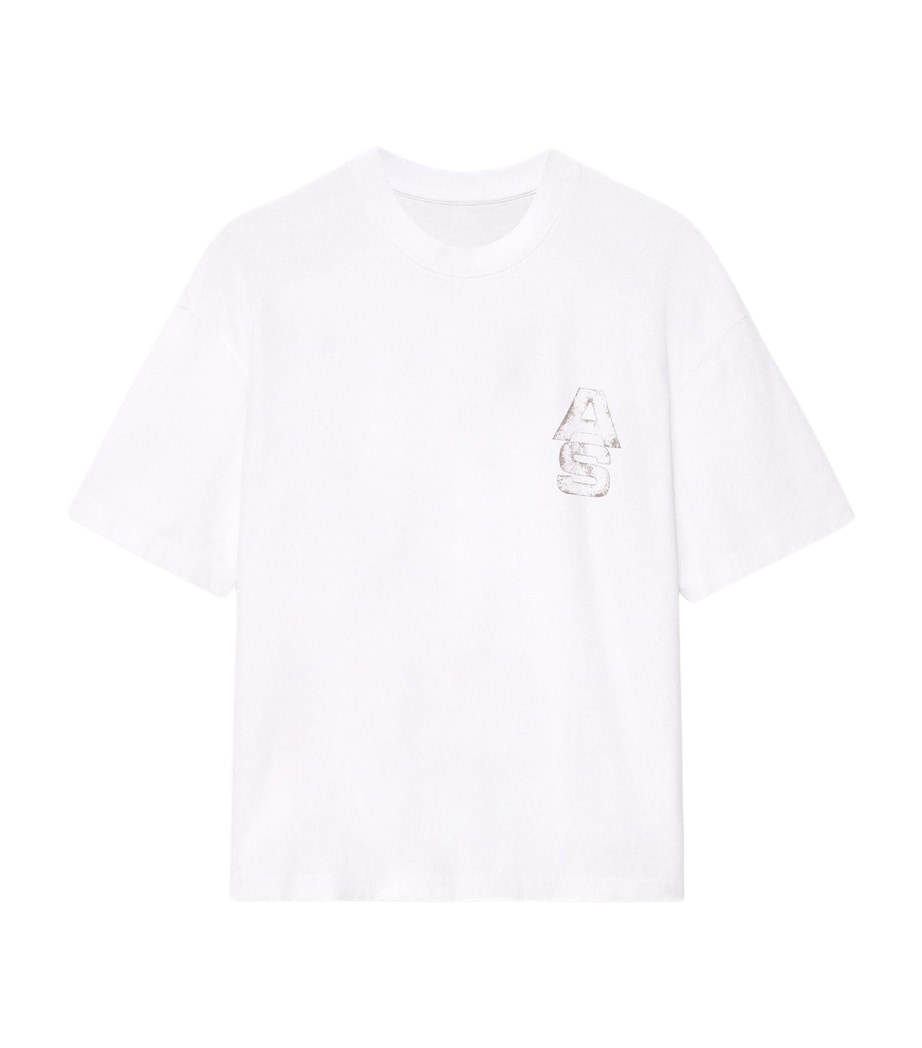 AllSaints Mens Organic Cotton Roller T-Shirt Optic White Image 1