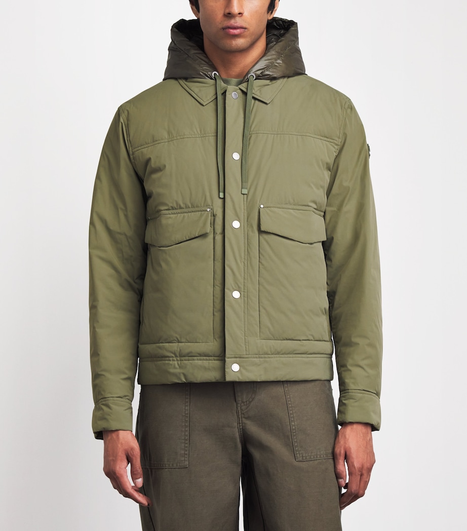 Moose Knuckles Mens Down Brixton Trucker Jacket UPF 50+ Artichoke Image 4