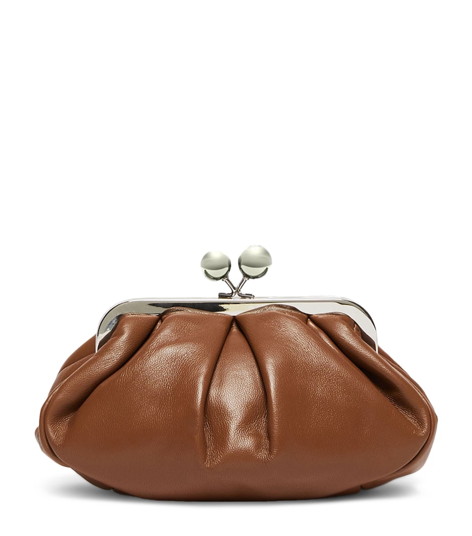 Weekend Max Mara Small Leather Pasticcino Clutch Bag Tobacco Image 1