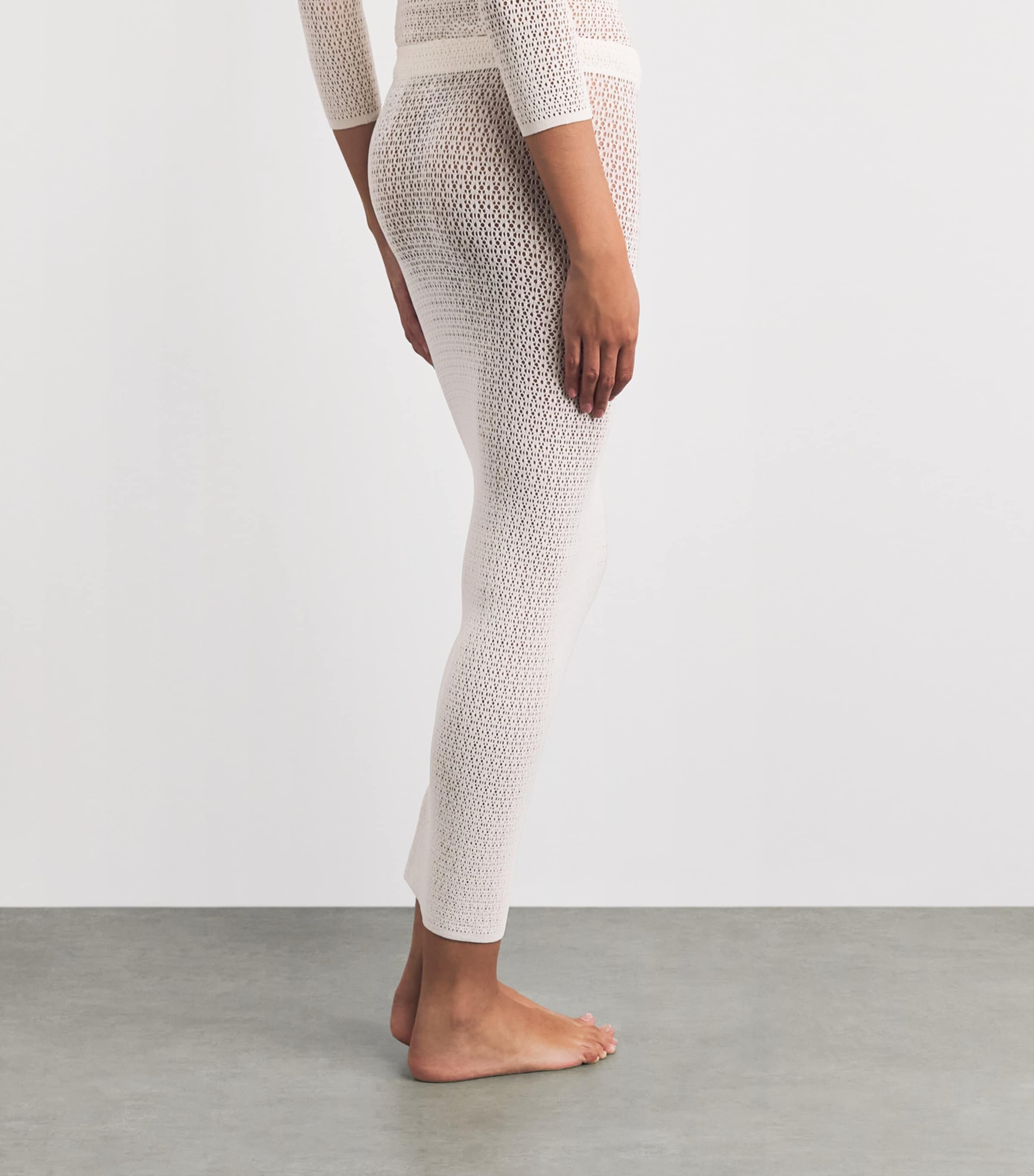 Wolford Womens Daisy Net Midi Skirt Buttercrea Image 5
