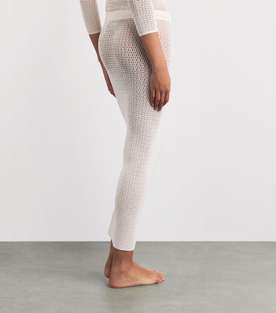 Wolford Womens Daisy Net Midi Skirt Buttercrea Image 5
