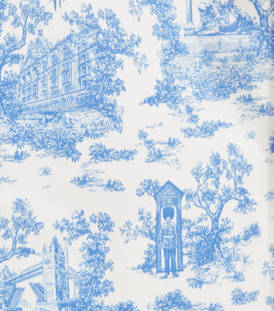 Harrods Toile Shoulder Tote Bag Blue Image 6