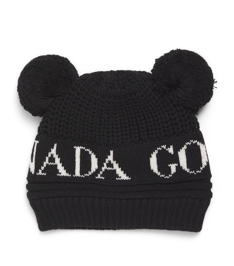 Canada Goose Kids Merino Wool Pom-Pom Beanie Noir Image 1