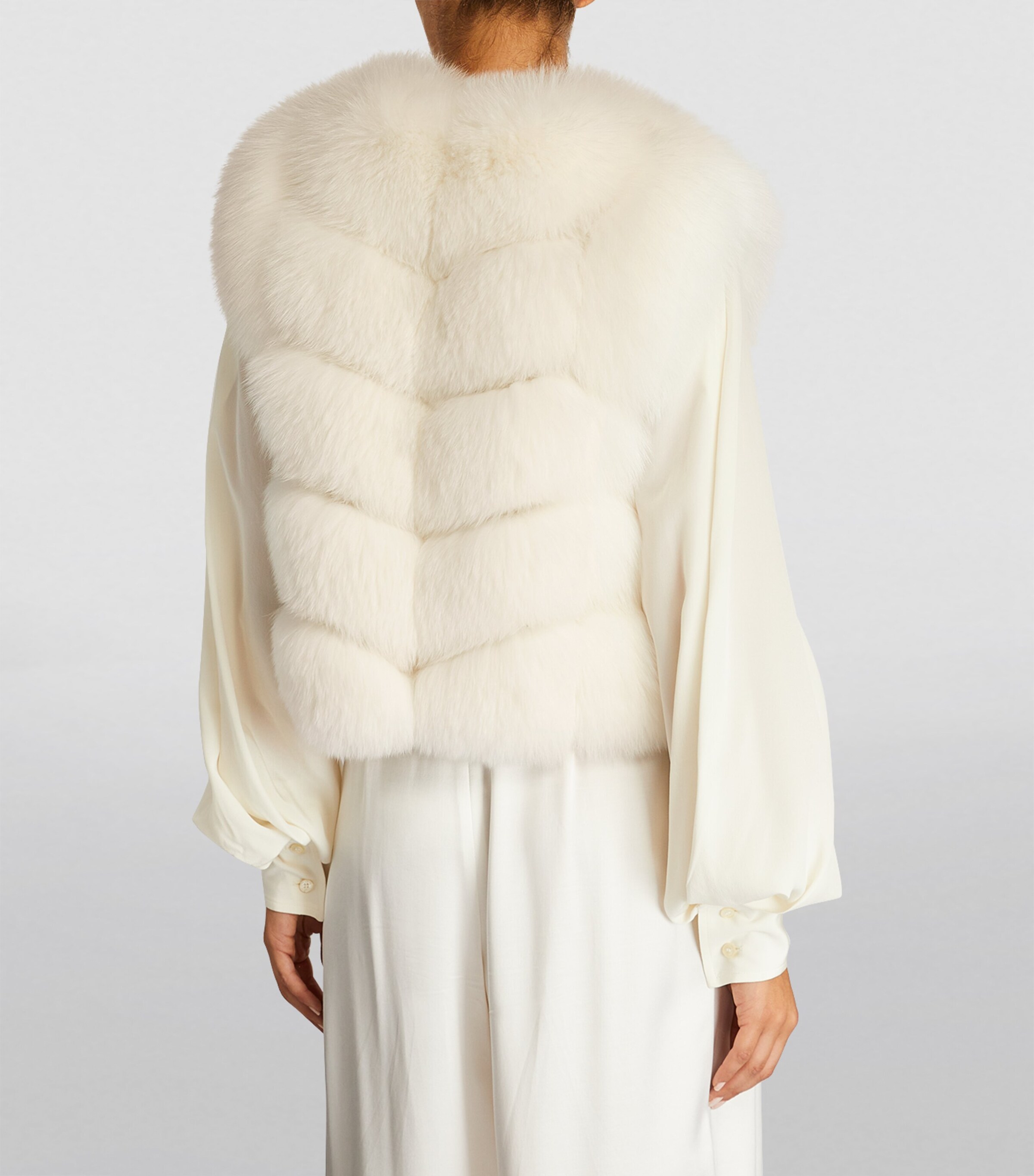 Yves Salomon White Fox Fur Gilet | Harrods UK