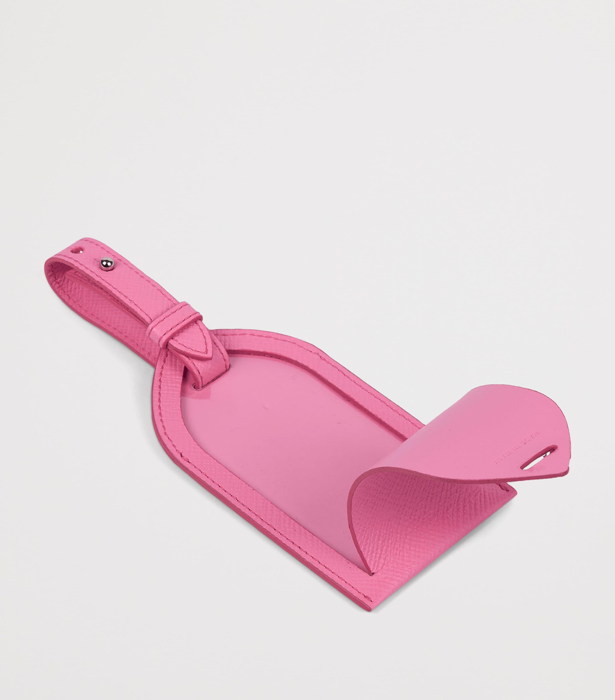 Smythson Panama Leather Luggage Tag Flamingo Image 2