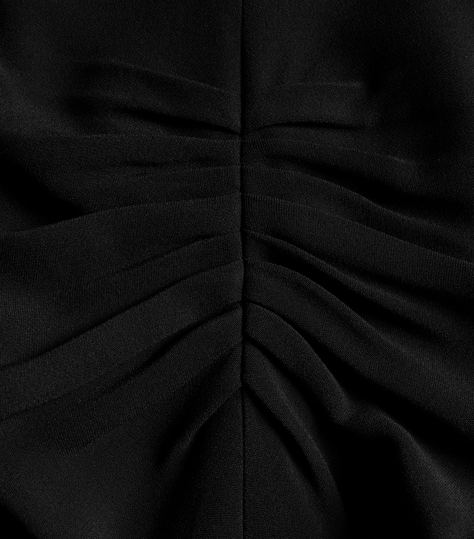 Gathered Midi Dress BLACK Image 5