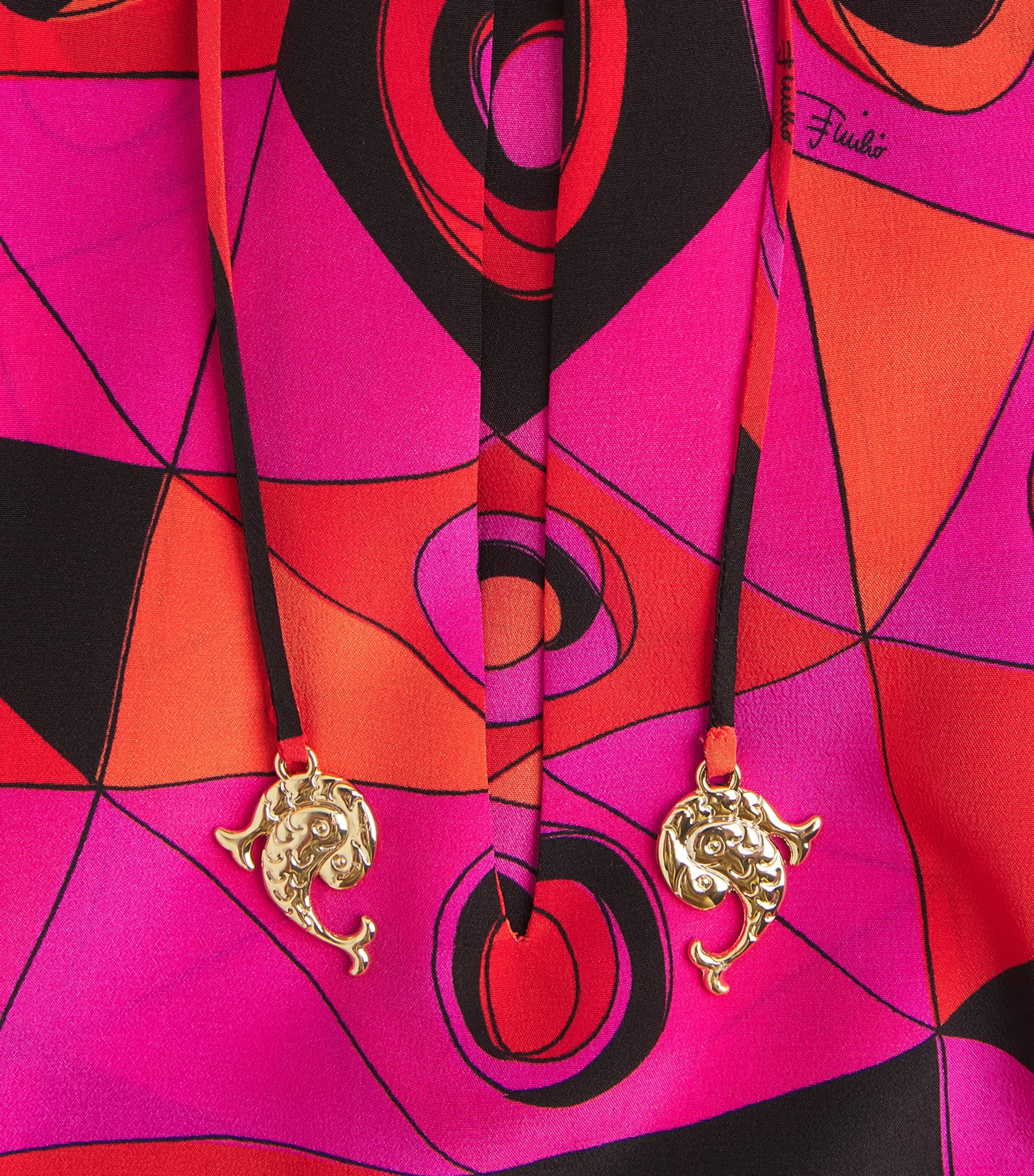 PUCCI Womens Silk Occhi Maxi Kaftan Fuchsia Image 2