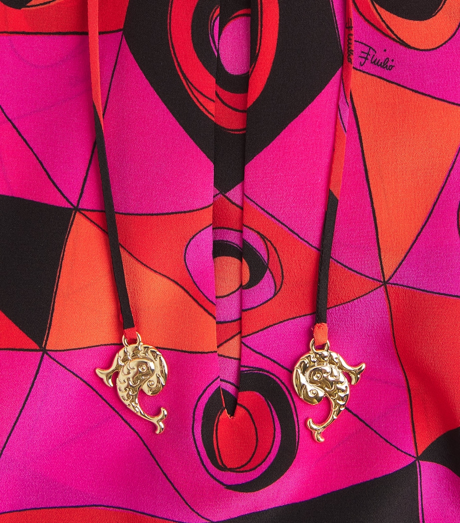 PUCCI Womens Silk Occhi Maxi Kaftan Fuchsia Image 2