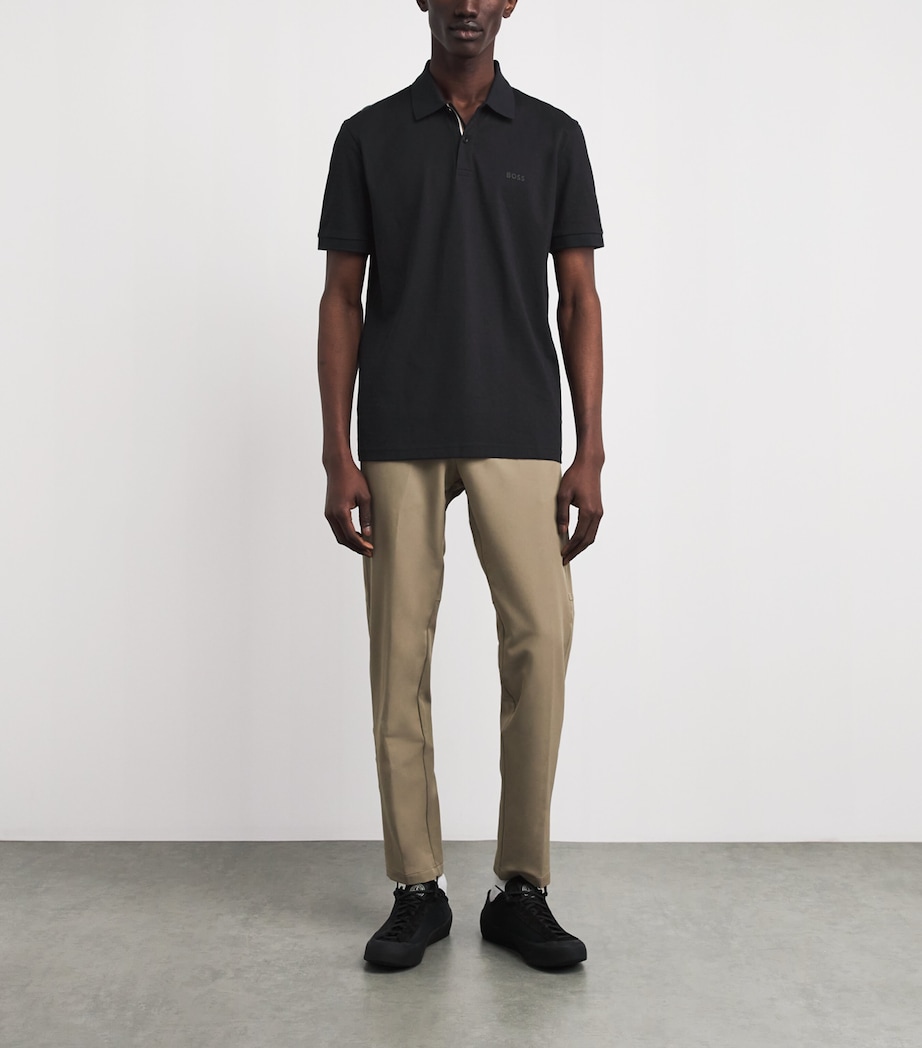 BOSS Mens Pima Cotton Logo Polo Shirt Dark Image 2