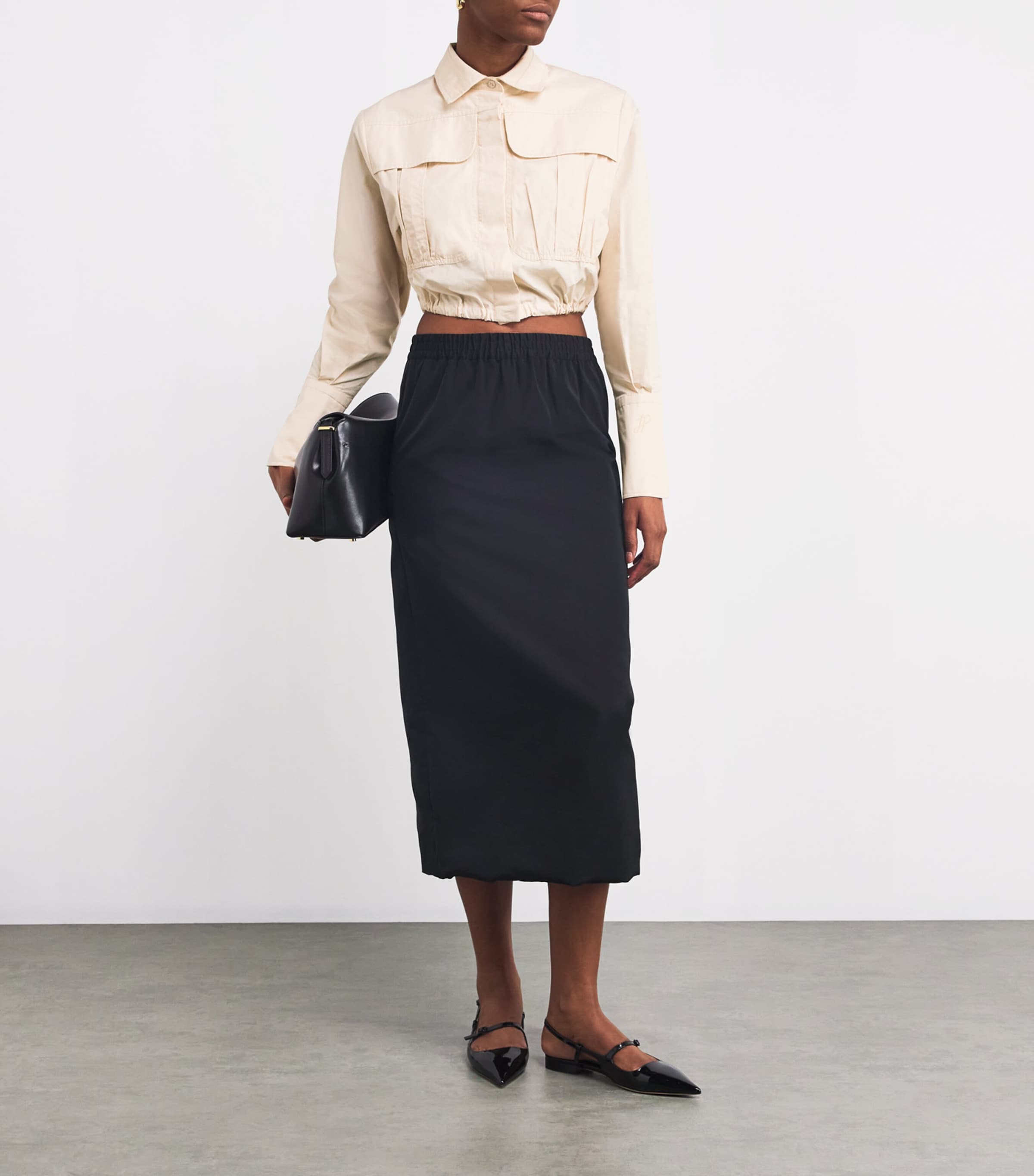 Cotton Cropped Shirt 117B TAPIOCA Image 2