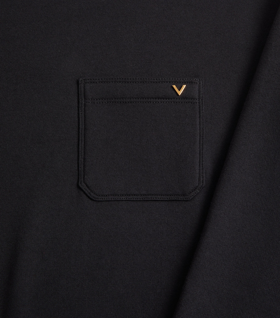 Valentino Garavani Mens Cotton-Blend V-Gold Sweatshirt Image 7