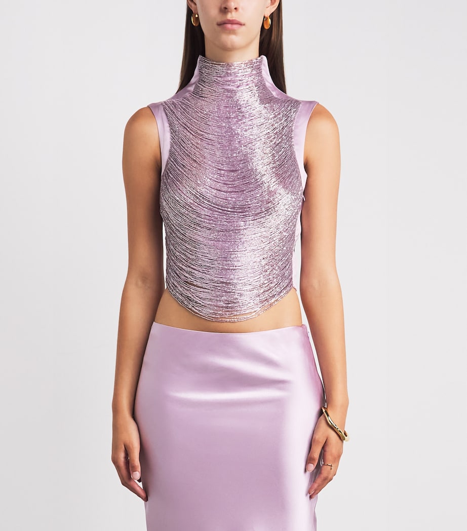 Cult Gaia Womens Beaded Taraji Top Sweet Pea Image 4