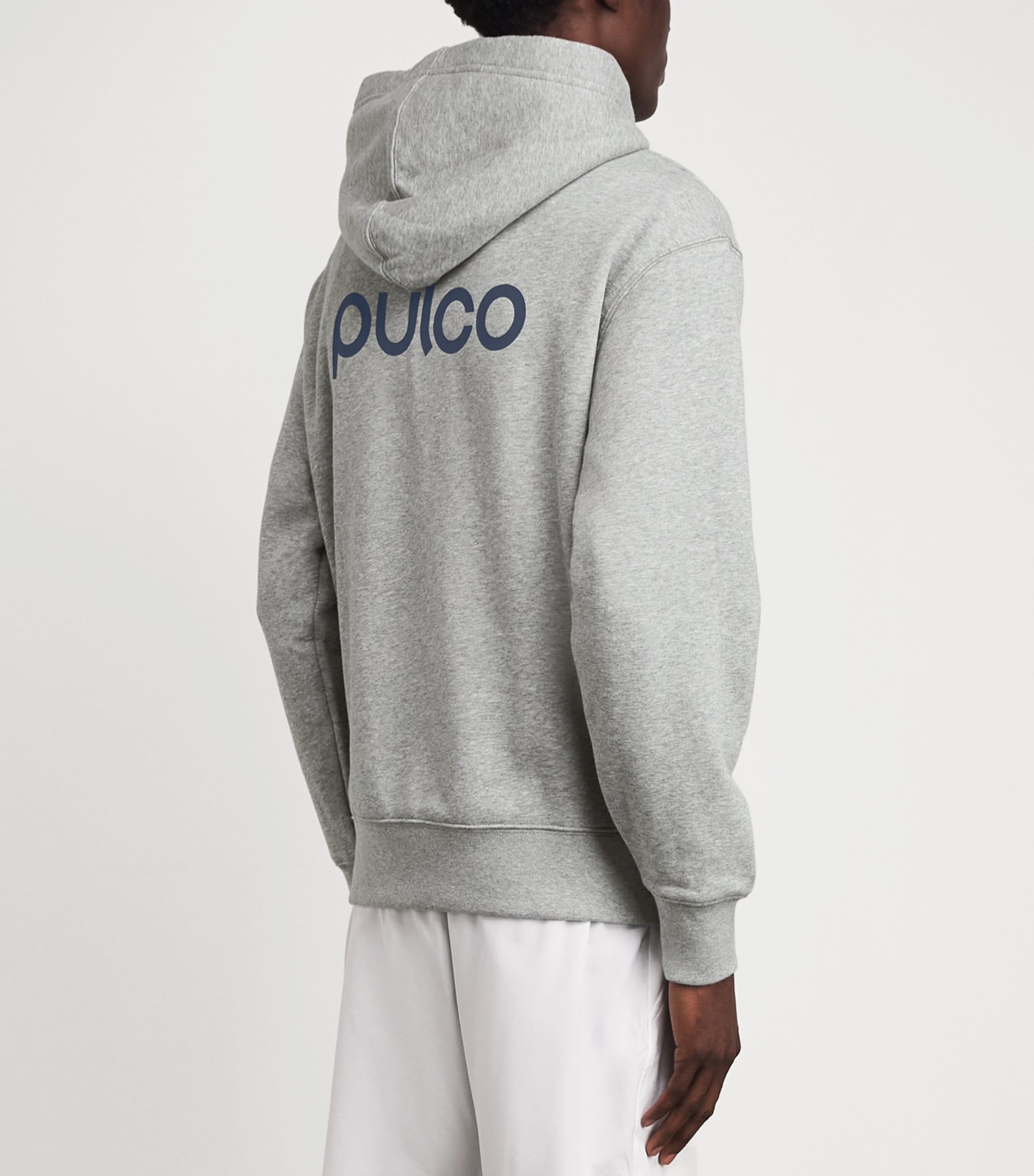 Pulco Studios Mens Cotton Fleece-Lined Hoodie Grey Marl Image 5