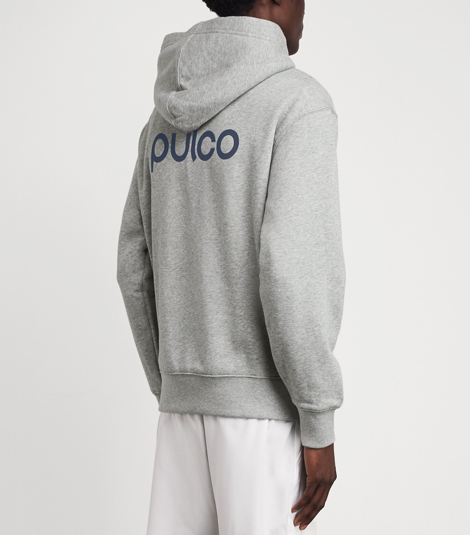 Pulco Studios Mens Cotton Fleece-Lined Hoodie Grey Marl Image 5
