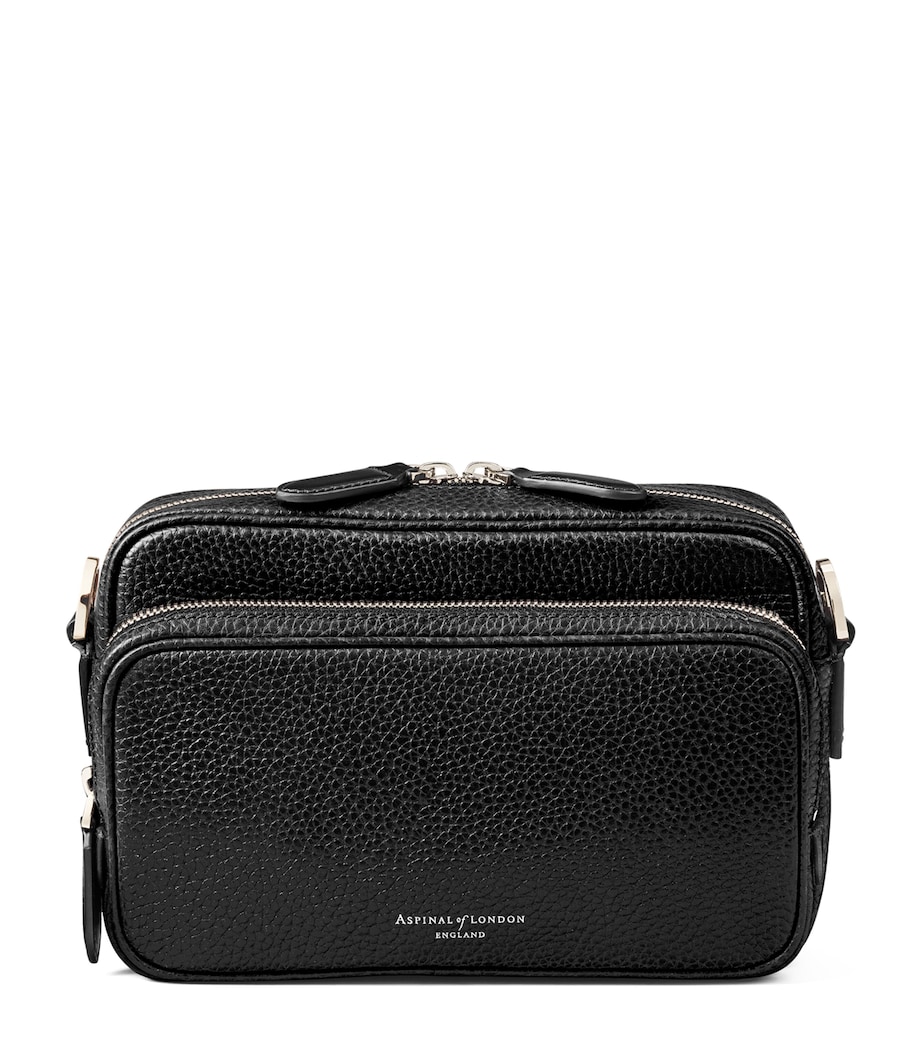 Leather Reporter East West Messenger Bag BLACK Image 1