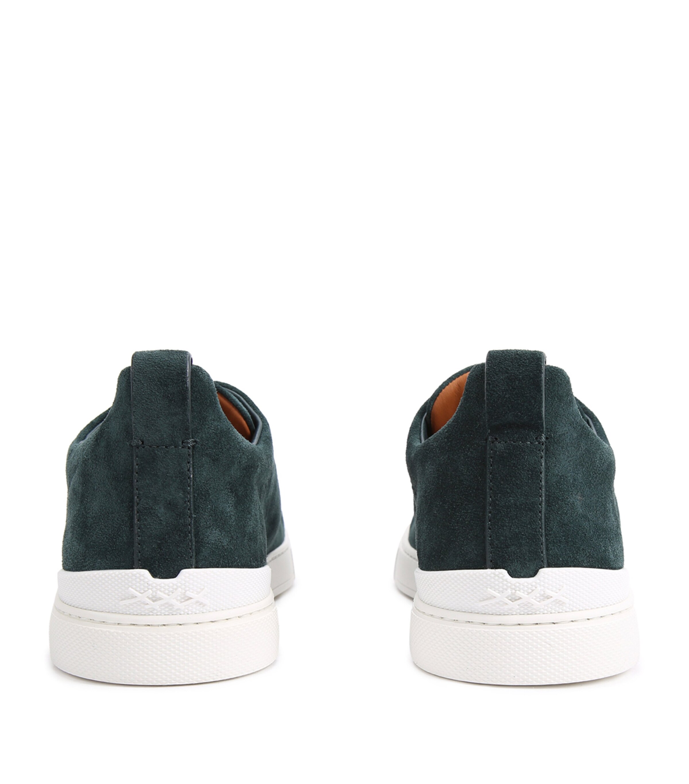 Zegna Suede Triple Stitch Sneakers Dark Green Image 2