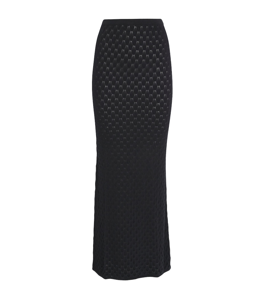 Crochet St. Lucia Maxi Skirt BLACK Image 1