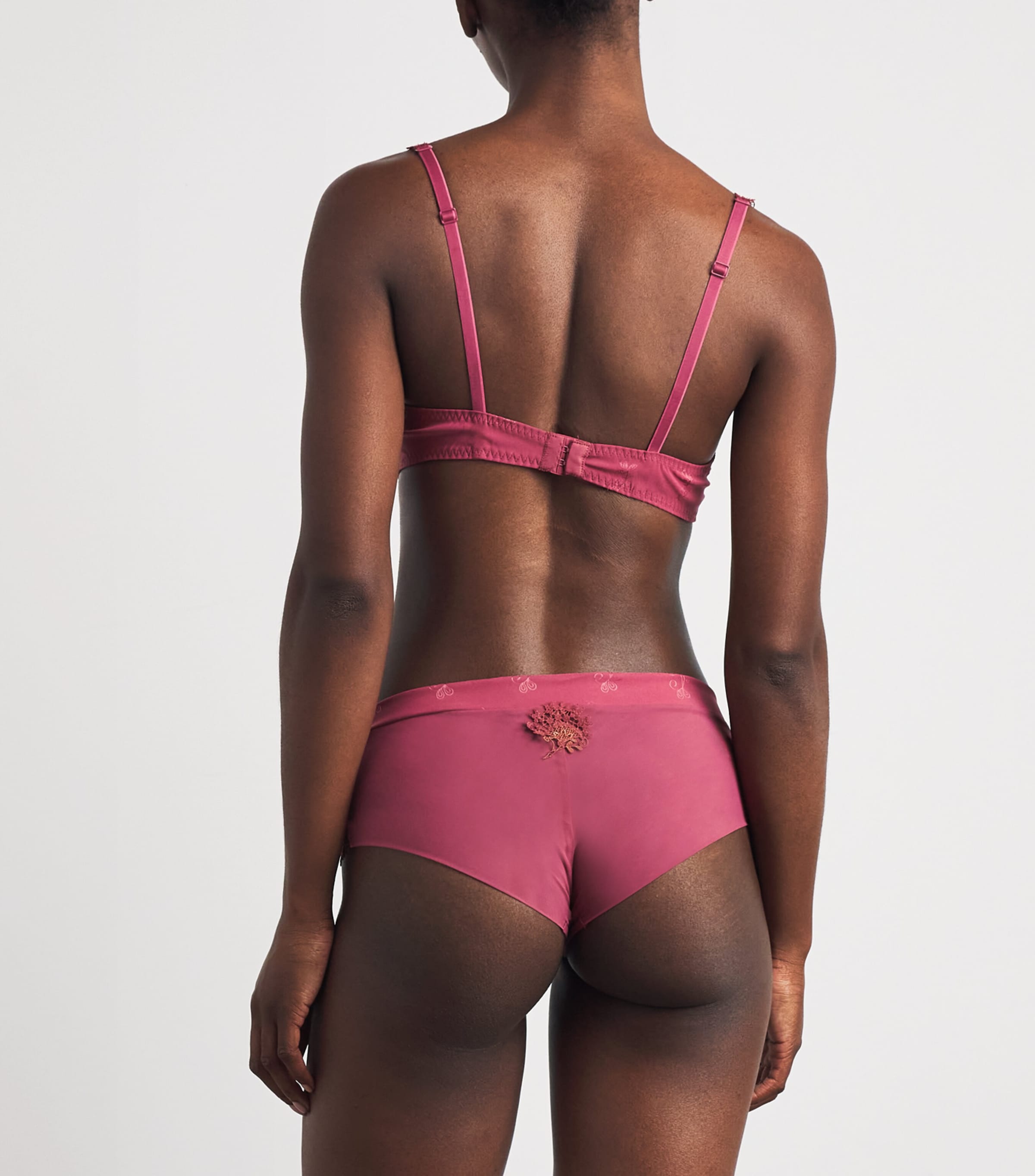 Simone Perele Womens Embroidered Wish Shorty Briefs Santal Pink Image 3