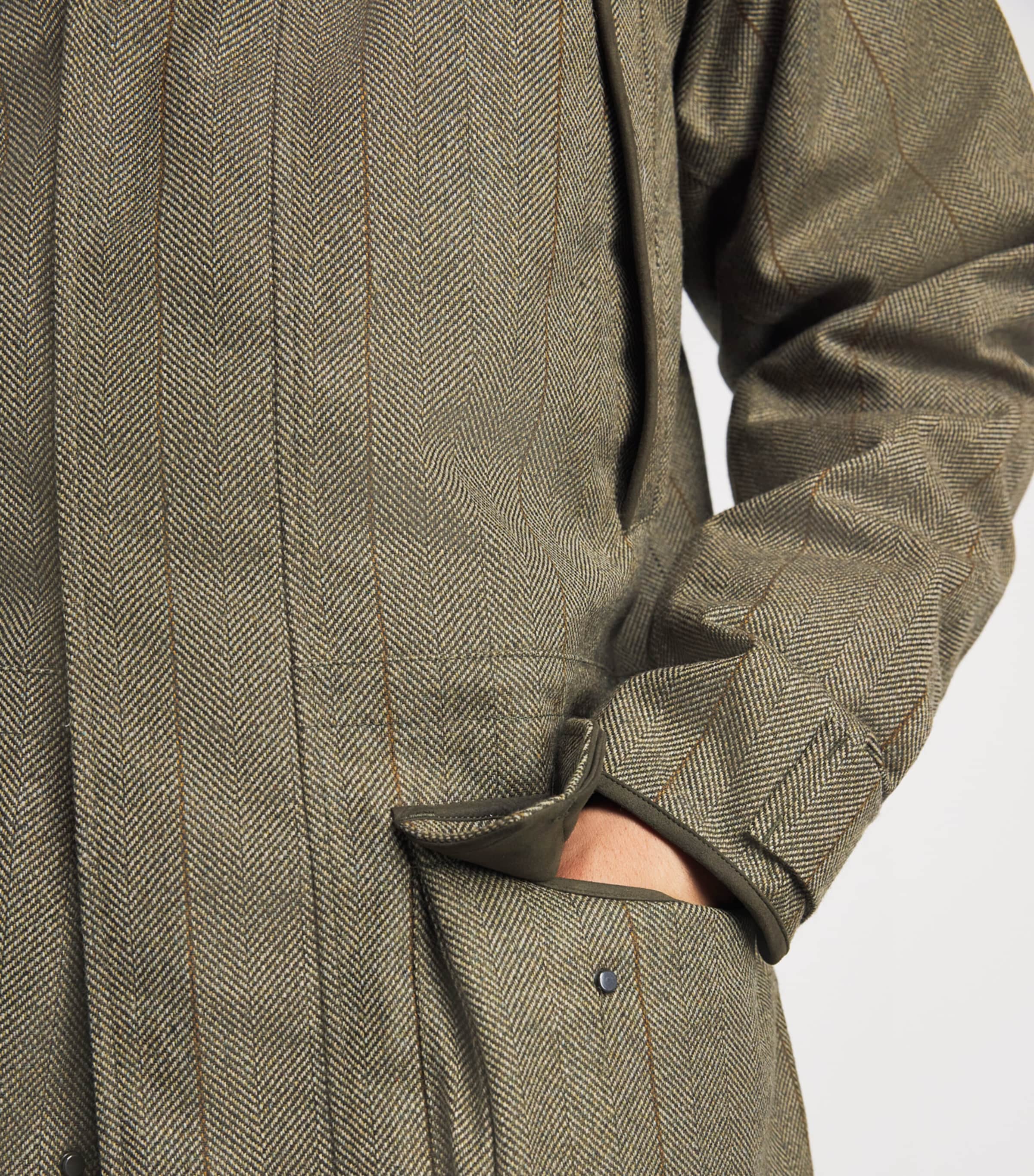 Purdey Mens Tweed Stripe Yorkshire Field Coat Cairn Tweed Image 3