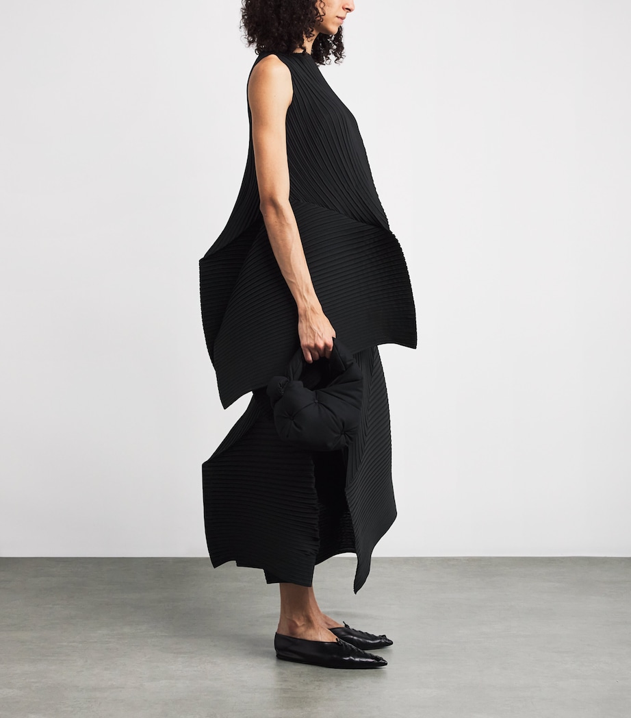 Fold Pleats Mini Dress BLACK Image 2