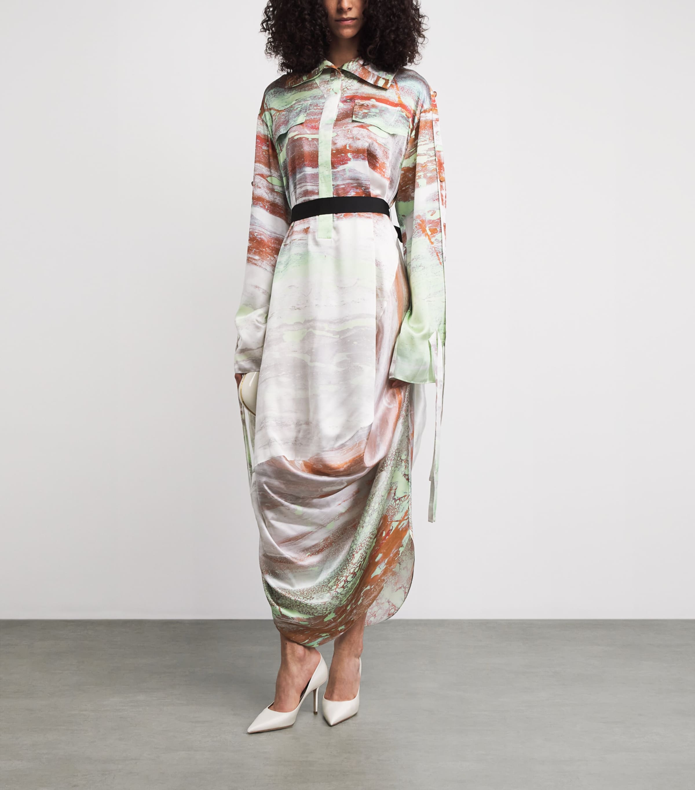 Roksanda Womens Silk Catalina Maxi Dress Brush Teal/mint Image 2