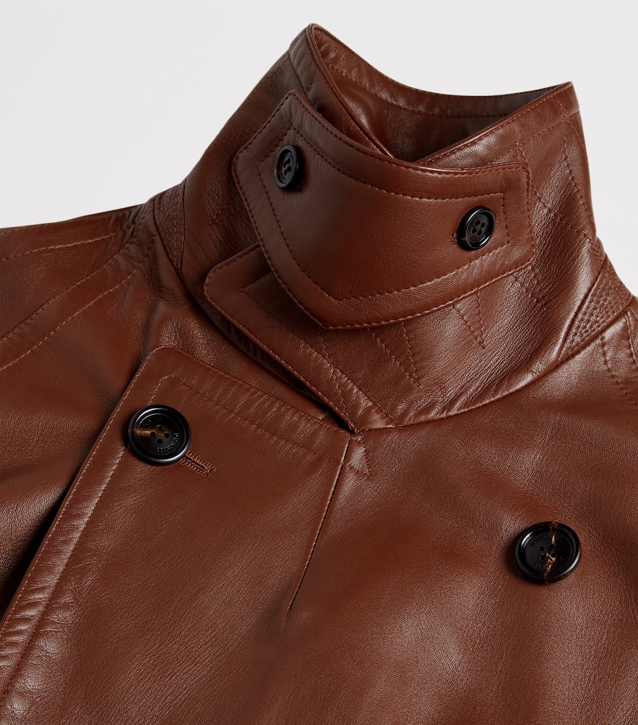 Archive Leather Trench Coat 209DARK BROWN Image 7
