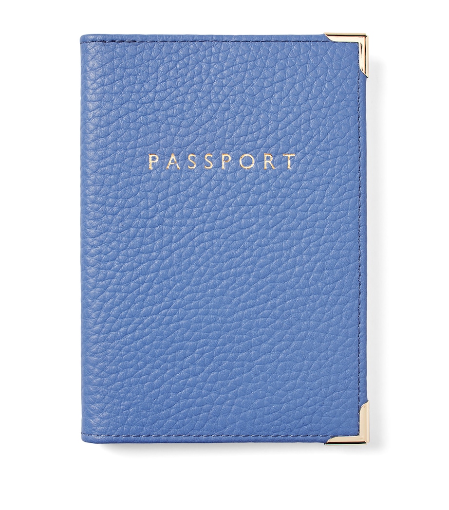 Aspinal Of London Leather Passport Cover Capri Blue Image 1