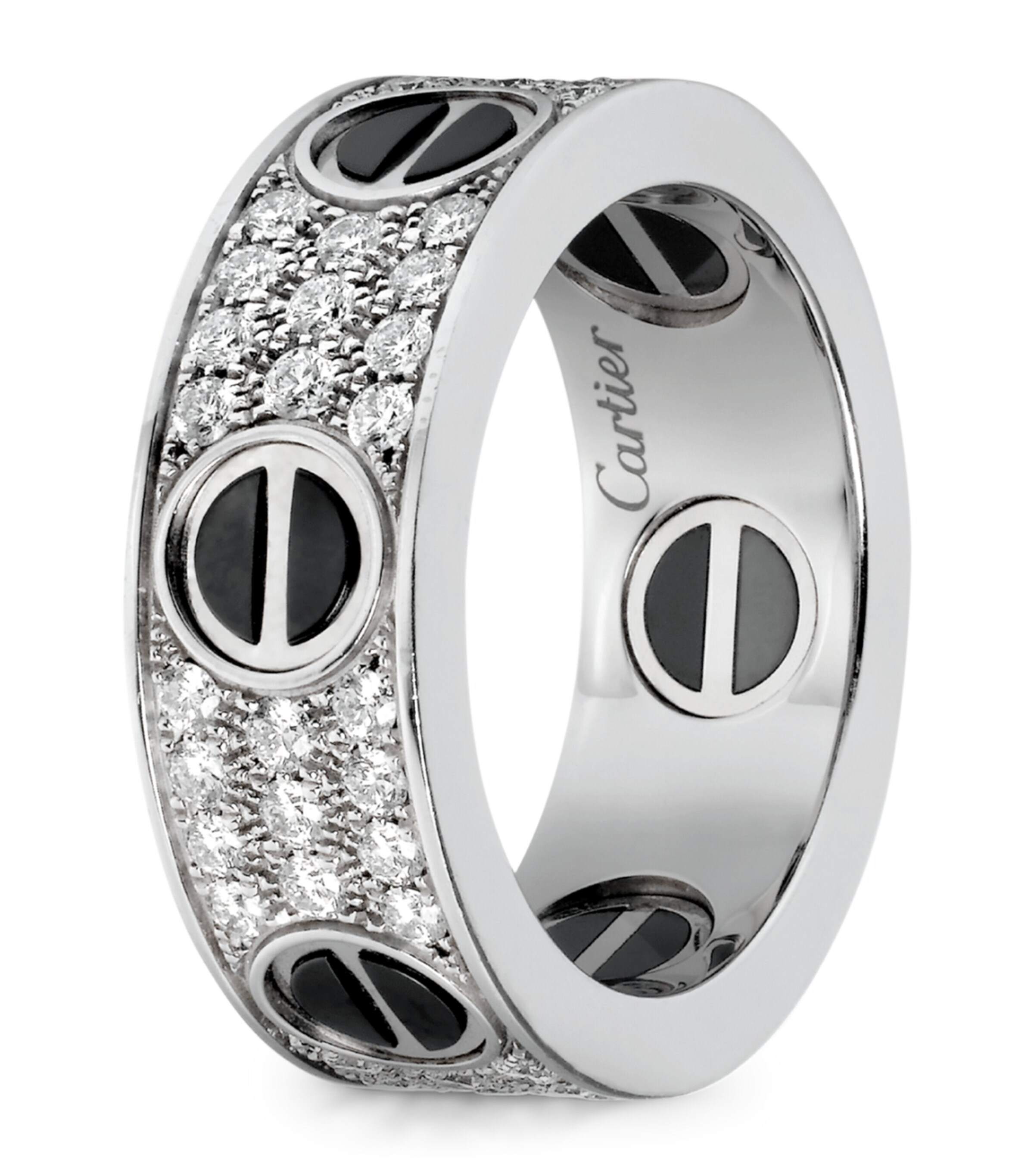 White Gold, Diamond and Ceramic LOVE Ring MULTI Image 5