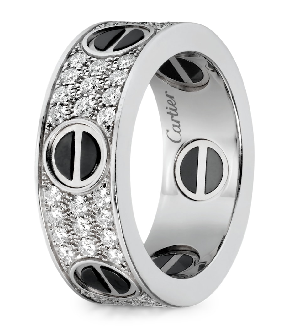 White Gold, Diamond and Ceramic LOVE Ring MULTI Image 5