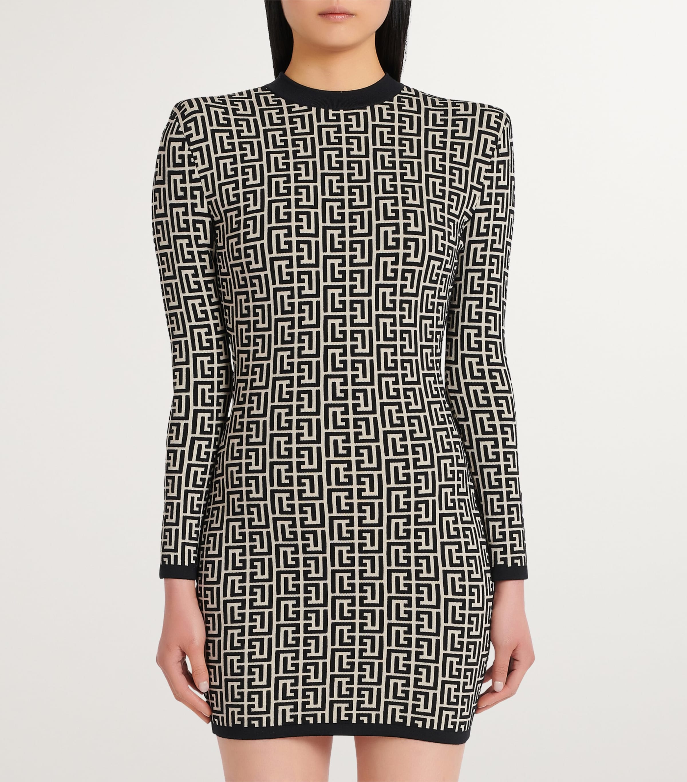 Jacquard Monogram Mini Dress GFE IVOIRE/NOIR Image 2