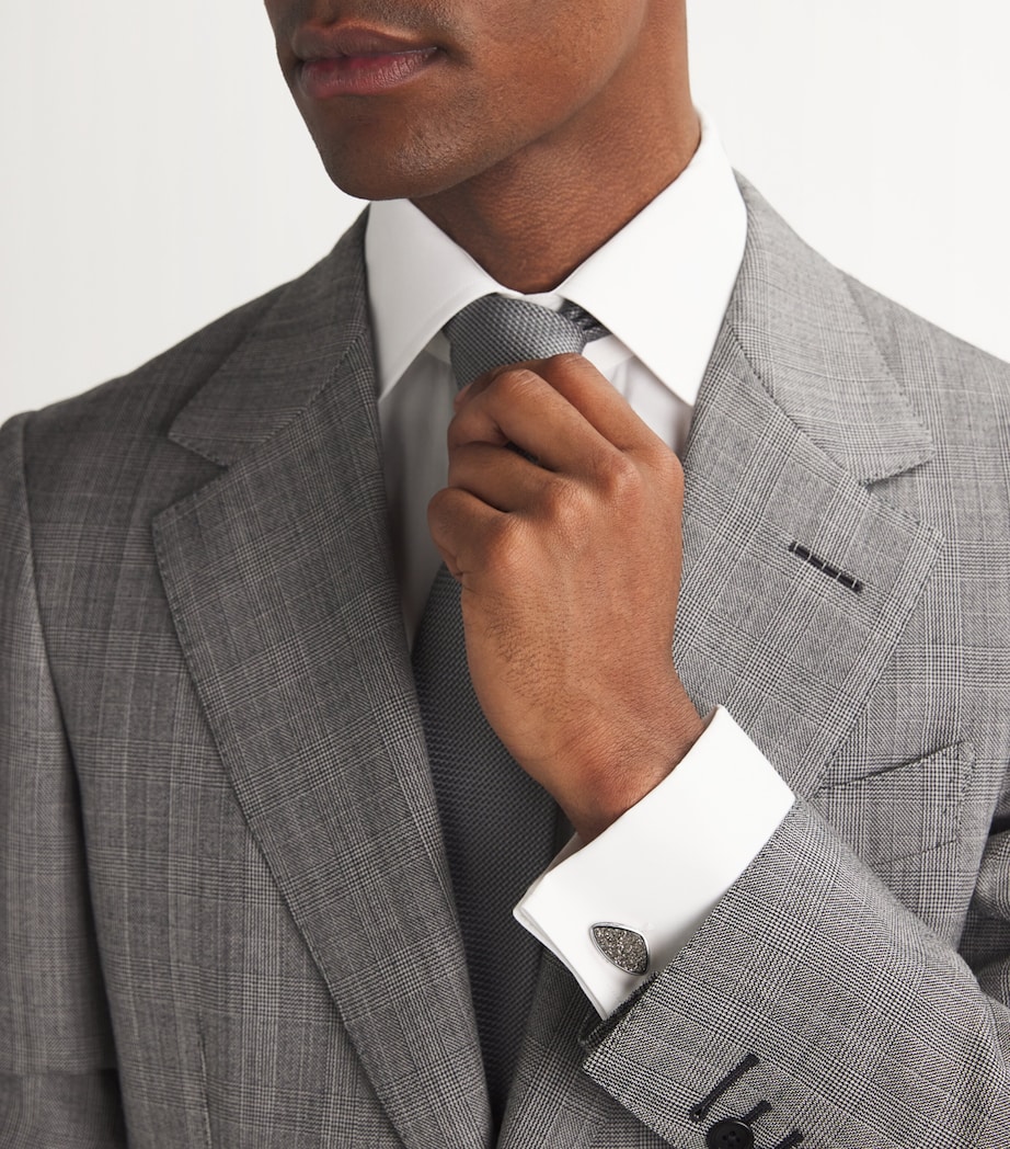 Sterling Silver and Drusy Cufflinks SILVER Image 2