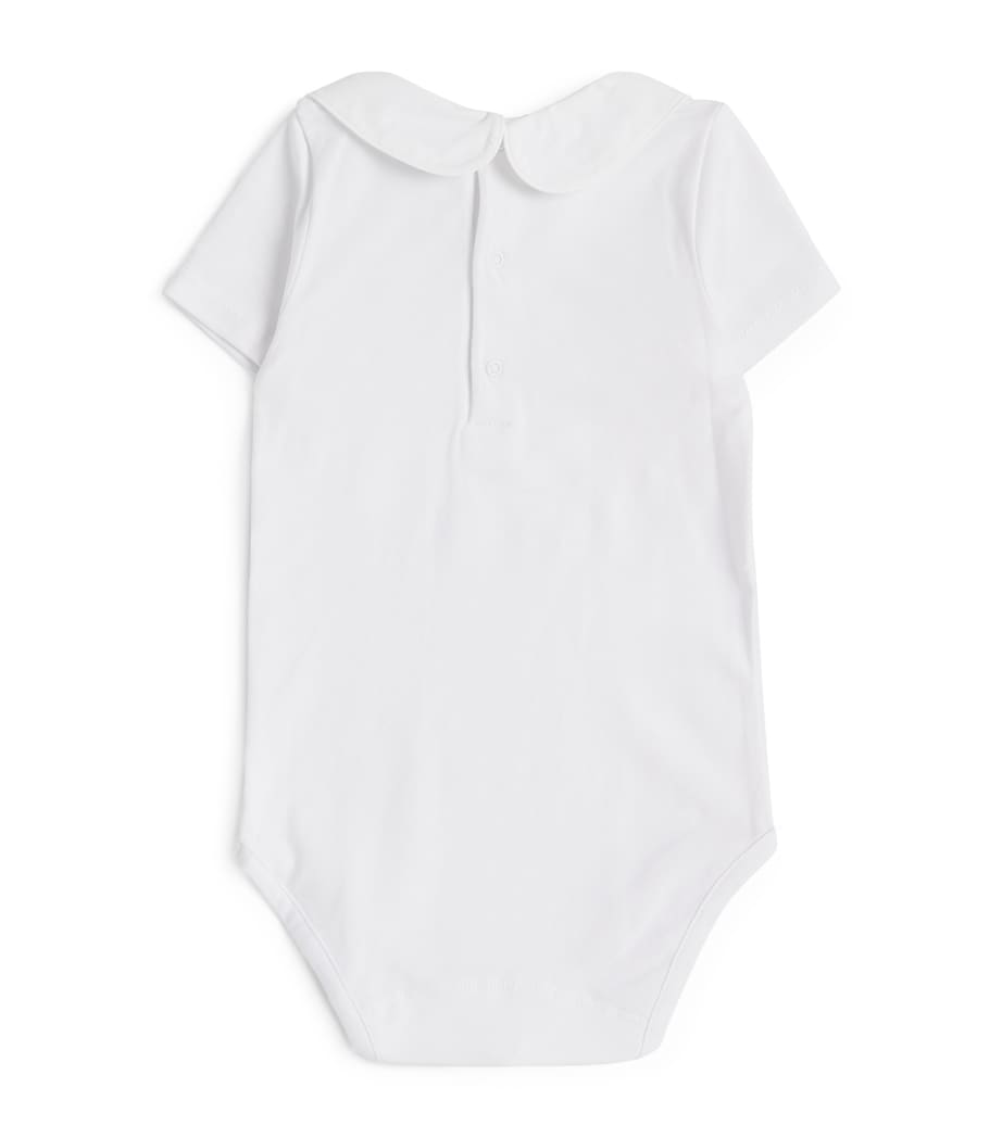 Trotters Embroidered Milo Bodysuit (3-24 Months) White Image 3