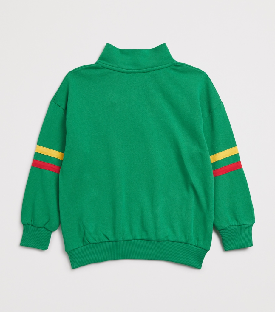 Mini Rodini x E.T. Organic Cotton Half-Zip Sweatshirt (3-11 Years) Green Image 2
