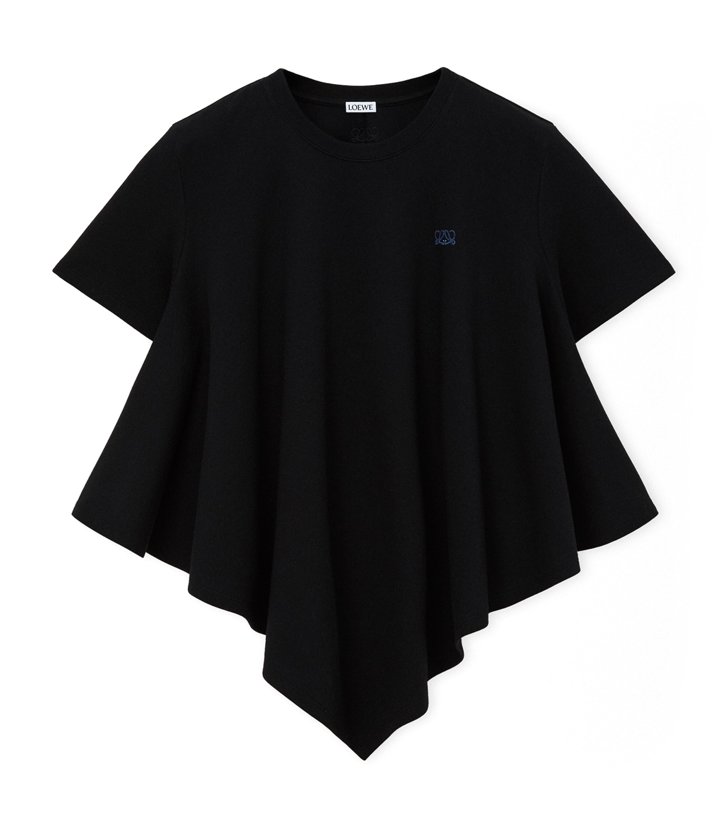 LOEWE Womens Cape-Detail T-Shirt Black Image 1