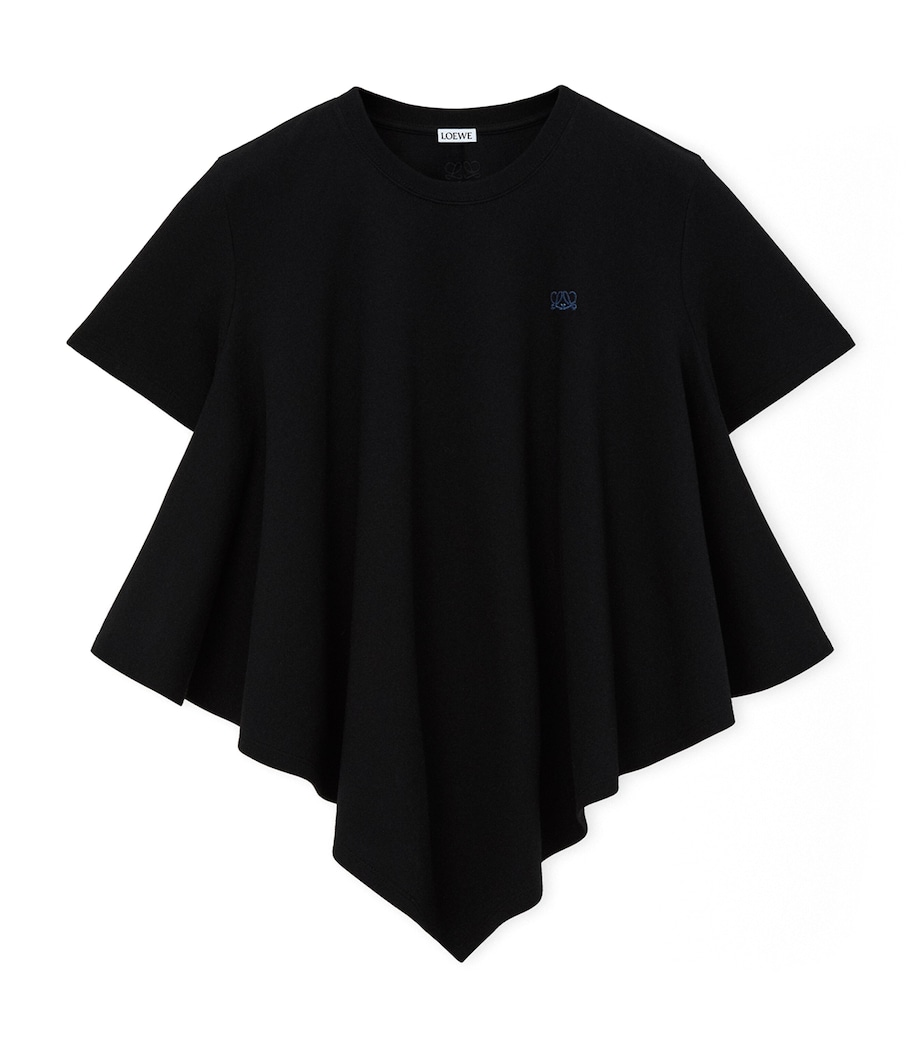 LOEWE Womens Cape-Detail T-Shirt Black Image 1